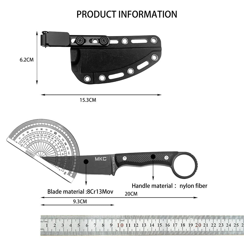 EDC Pull Ring Knife With Kydex Sheath
